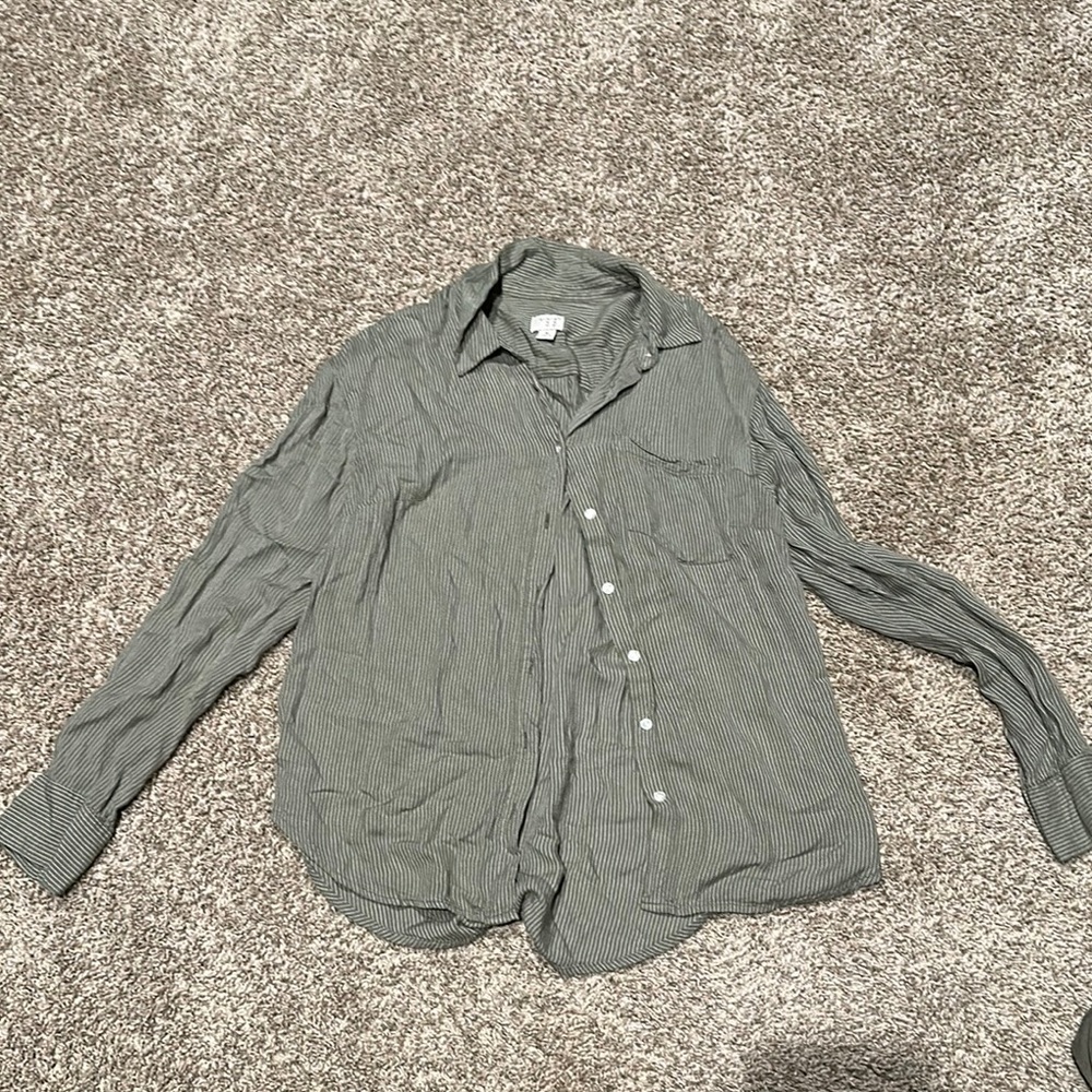 a new day women’s Casual Gray Striped Shirt